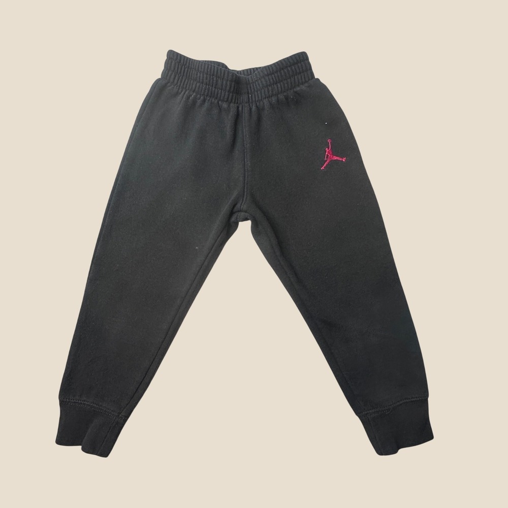 Jordan Jogger Pants Toddler 3T Black Red Jumpman Fleece Athletic Nike EXCELLENT